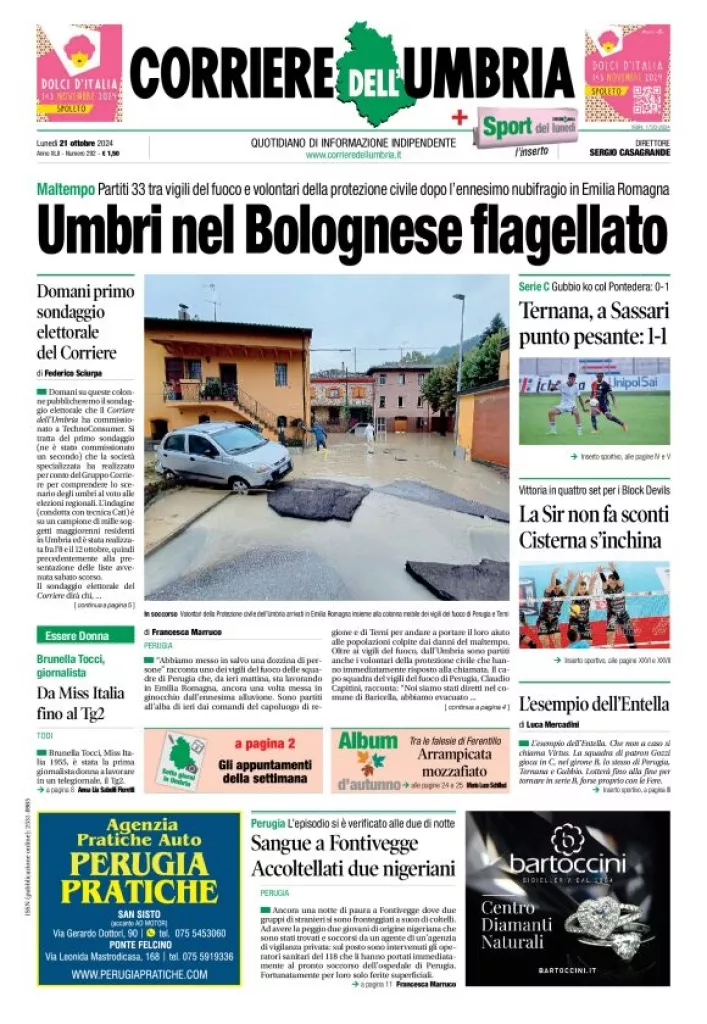 Prima-pagina-corriere umbria-del-2024-10-21